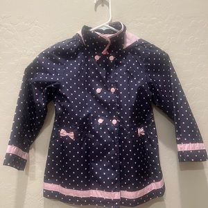 Girls Size 6 London Fog Polka Dot Raincoat